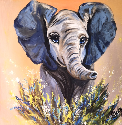 Quadro elefante moderno 12x12 - quadro,