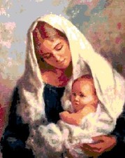 SCHEMA SCHEMI PUNTO CROCE MADONNA BAMBINO n°4 QUADRO CROSS STITCH PATTERN MARY 