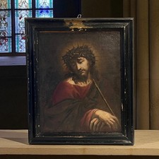 Scuola Italiana XVIII-XIX – Gesù Cristo, Olio su Tela Antico (78x65 cm)