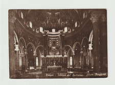 NAPOLI POMPEI CARTOLINA INTERNO DEL SANTUARIO ALTARE MAGGIORE FG VG 1942