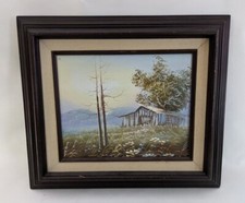Vintage Framed Oil Wood Art