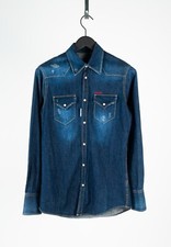 Camicia blu denim uomo