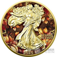 HAPPY THANKSGIVING DAY 1 oz moneta d'argento 1 $ USA 2025