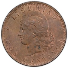 ARGENTINA: 1892 2 Centavos