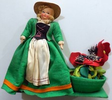 VINTAGE FIGURE TOY DOLL LENCI PANNOLENCI FELTRO PANNO PUBBLICITARIO GADGET ANNI 40-60