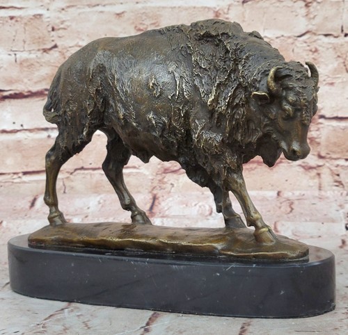 Trofeo bufalo bronzo francese - trofeo,