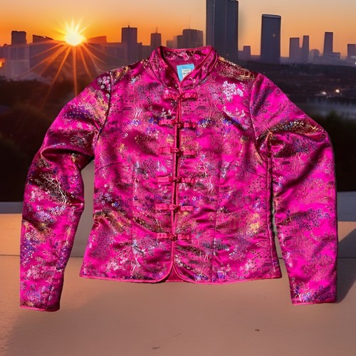 Giacca mandarino broccato - , rosa