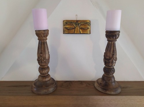 Candelabri legno vintage - candelabri,