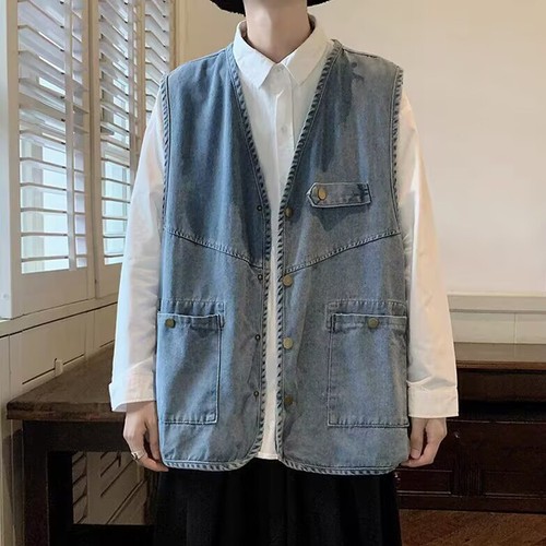 Gilet uomo denim cargo - , nuovo