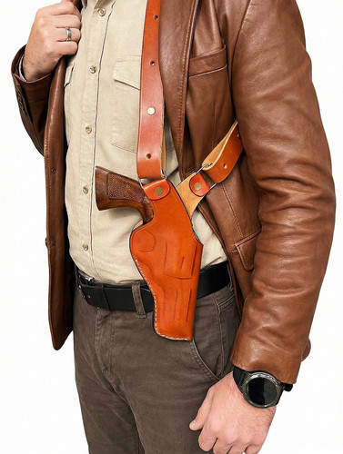Leather shoulder holster fits - leather,