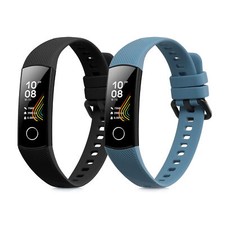 kwmobile 2x Cinturino TPU Silicone Fibbia Compatibile con HONOR Band 5 / Band 4