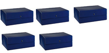 CF. 5 SCATOLE ARCHIVIO A BOTTONE PORTA PROGETTI 6 DORSI COLORE BLU