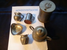 LOTTO 6 PZ VARI ARTICOLI IN PELTRO USATI E DA LUCIDARE / PULIRE VINTAGE ANNI 50