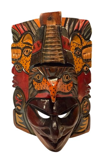 Maschera colorata legno - maschera,