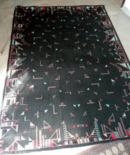 Tappeto Vintage Nero per Soggiorno Camera da Letto Salotto Rettangolare 140x200