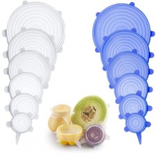 SET DA 12 COPERCHI IN SILICONE ELASTICIZZATI RIUTILIZZABILI VARIE DIMENSIONI