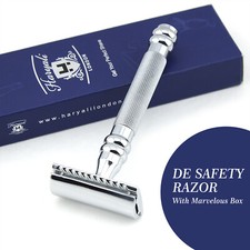 Classico Tradizionale Doppio Filo Cromo da Barba Sicurezza Rasoio