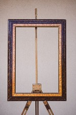 Coppia di Cornici in pastigliato dipinto finto Legno - 42*58 cm