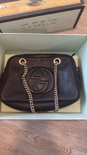 Gucci soho black pebbled - black,