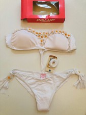 Pin-Up Stars bikini fascia imbottita gamba alta slip fiori nuovo 36 it. 44