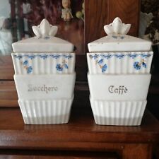 Antica porcellana liberty, set scatole zucchero e caffe'. Bavaria numerato