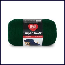 Filato acrilico Red Heart Super Saver Ultra Jumbo in verde cacciatore 35,3 once / 1000 g
