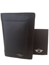 PORTAFOGLIO UNISEX MINI IN VERA PELLE NERO REGALO CON PORTA MONETE E PORTA CARTE