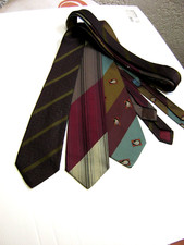 3 X Cravatte Ties Seta Silk
