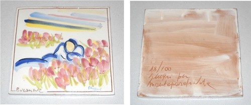 Piastrella artista sandro - piastrella, d'artista