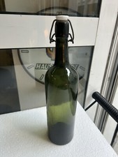 VECCHIA BOTTIGLIA FINE 800 TAPPO ERMETICO  CERAMICA VETRO VERDE SCURO OLD BOTTLE