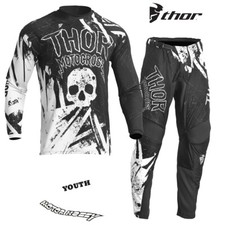 COMPLETO CROSS BAMBINO ENDURO QUAD THOR SECTOR GNAR BLACK WHITE