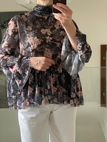 Blusa zara nera floreale - blusa,