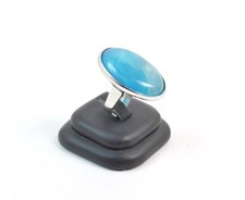 Anello in Agata Blu ovale e