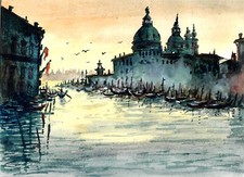 Canale di Venezia al tramonto
