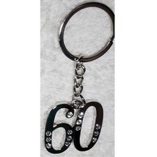 12 PORTACHIAVI PORTA CHIAVE CON NUMERO 60 BOMBONIERE CONFETTI PER COMPLEANNO