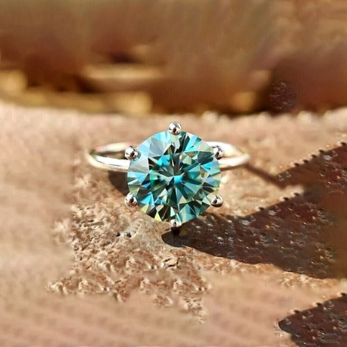 Anello solitario diamante - , blu