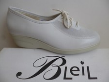 Bleil Scarpe Da Donna Stringate Mezza Scarpe In Pelle Bianco Crema NUOVO