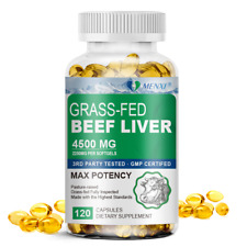 4500mg Capsule Fegato di Manzo Alimentate con Erba 100% Non Sgrassate Premium Pascolo-Alzato