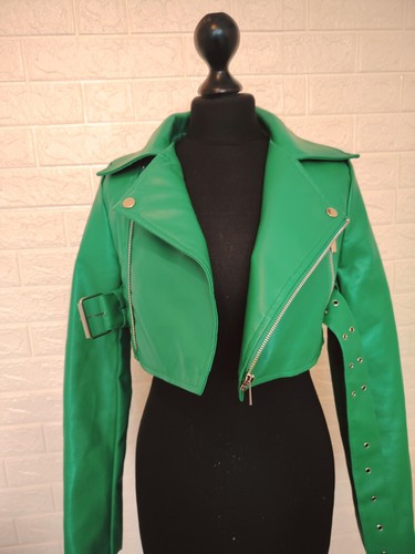 Giacca biker donna verde