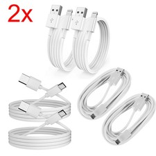 2x USB-C USB-Micro USB-iphone cavo di ricarica dati per Samsung Galaxy Huawei 1M