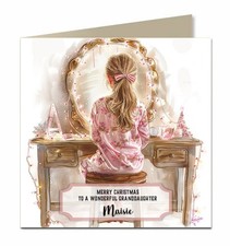 Biglietto Natale Nipote Personalizzato Figlia Nipote Sorella Capelli Biondi X60