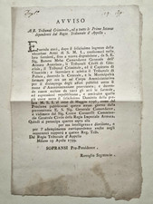 Milano 1799 Avviso Armata