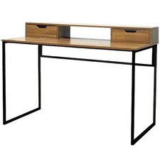 SCRIVANIA UFFICIO CON 2 CASSETTI TAVOLO COMPUTER 2 RIPIANI PC IN LEGNO MODERNA