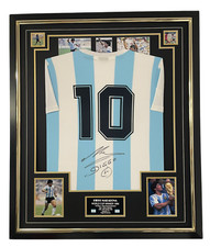 Maglia maglia firmata Diego Maradona d'Argentina 86 incorniciata autografo DISPLAY