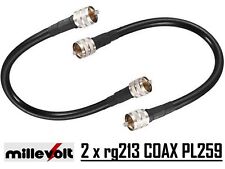 2Pz CAVO COASSIALE RG213 CONNETTORI PL259 PER ROSMETRO ACCORDATORE AMPLIFICATORE