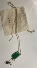collana donna MARNI, lunga,regolabile,Con Pietra Verde E Nera.Sacchetto original