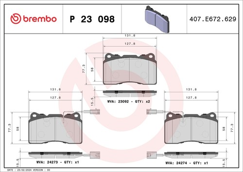 Kit pastiglie freno brembo - kit,