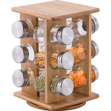 Portaspezie in legno con base