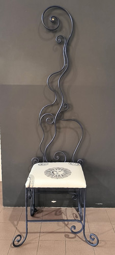 Sedia alta ferro battuto - ferro,