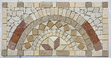 ''B02" mosaici mosaico in marmo rosone fatto a mano su rete 60 x 30